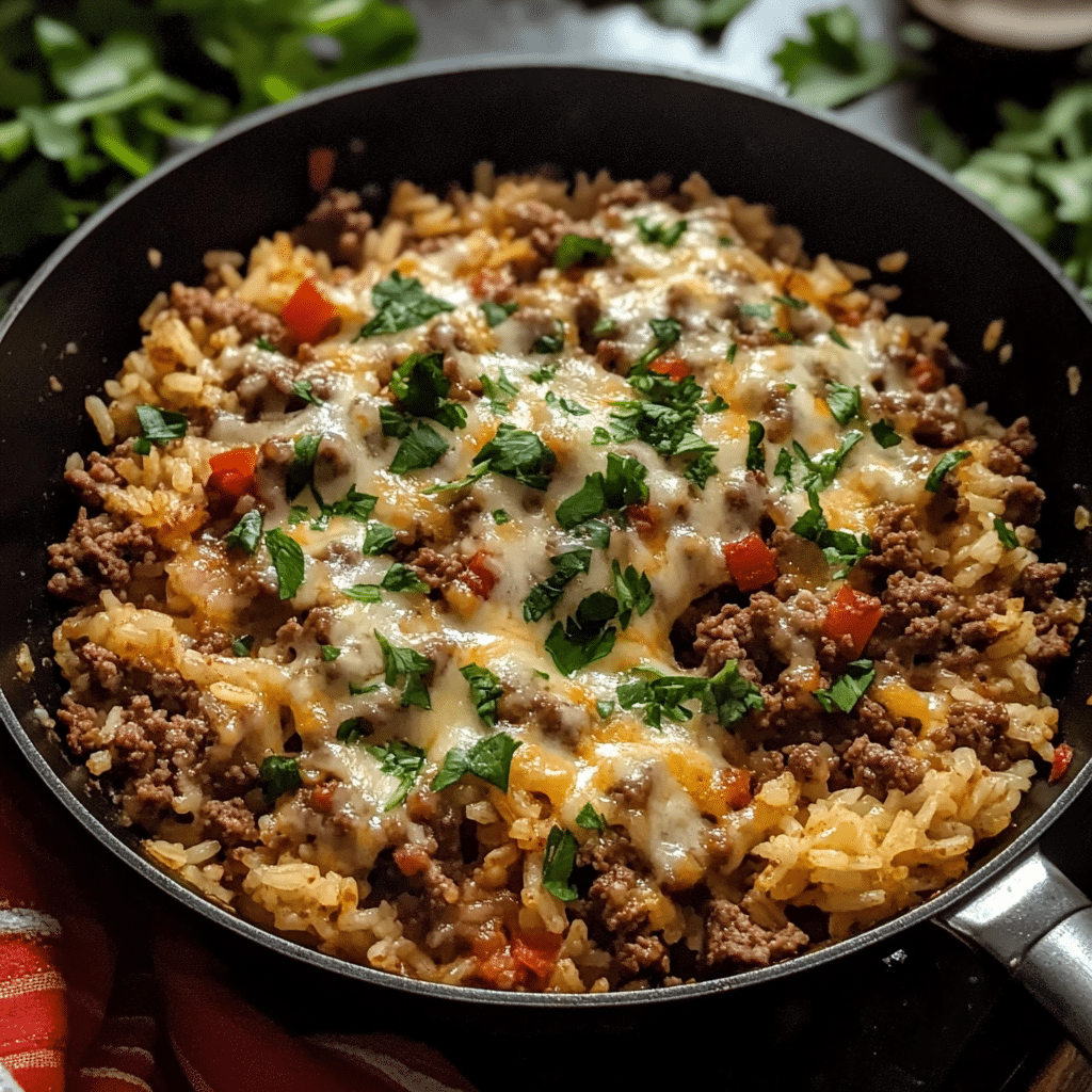 Easy Ground Beef and Rice Skillet - Quicker Bites