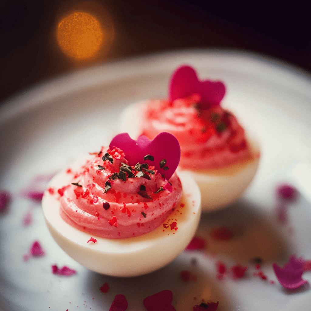 Romantic Valentine’s Day Deviled Eggs - Quicker Bites